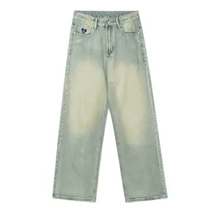 Aelfric Eden Basic Unisex Essential Loose Jeans Basic Regular Jeans Classic Blue Denim for Men & Women