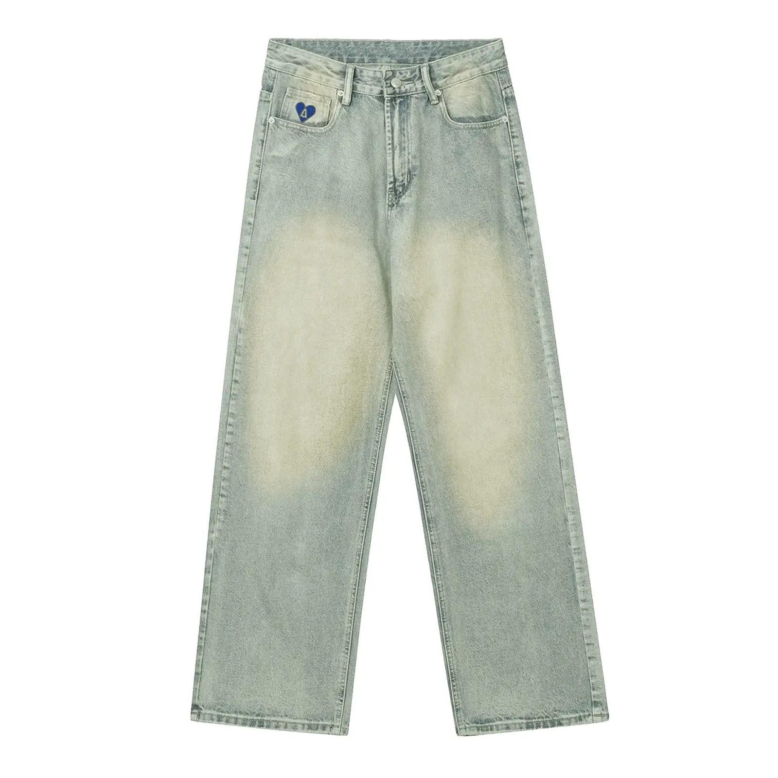 Aelfric Eden Basic Unisex Essential Loose Jeans Basic Regular Jeans Classic Blue Denim for Men & Women