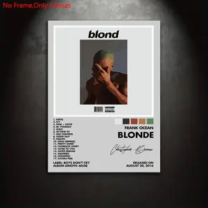 1 piece/set of frameless canvas painting print poster, minimalist art, Modern art design, music album Blonde cover, perfect gift for music culture lovers, ideal gift for bedroom, living room, mural, wall decoration, room decoration