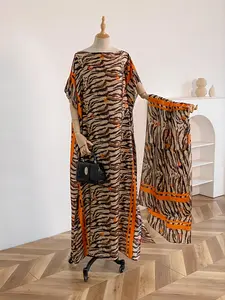 Women's Random Leopard Print Long Sleeve Open Front Shawls & Scarf Set, Casual Shawl & Scarf Set for Beach Vacation, Fashion Accessories for Women, Beach Cover Up