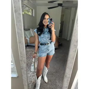 Down to Earth Denim Romper