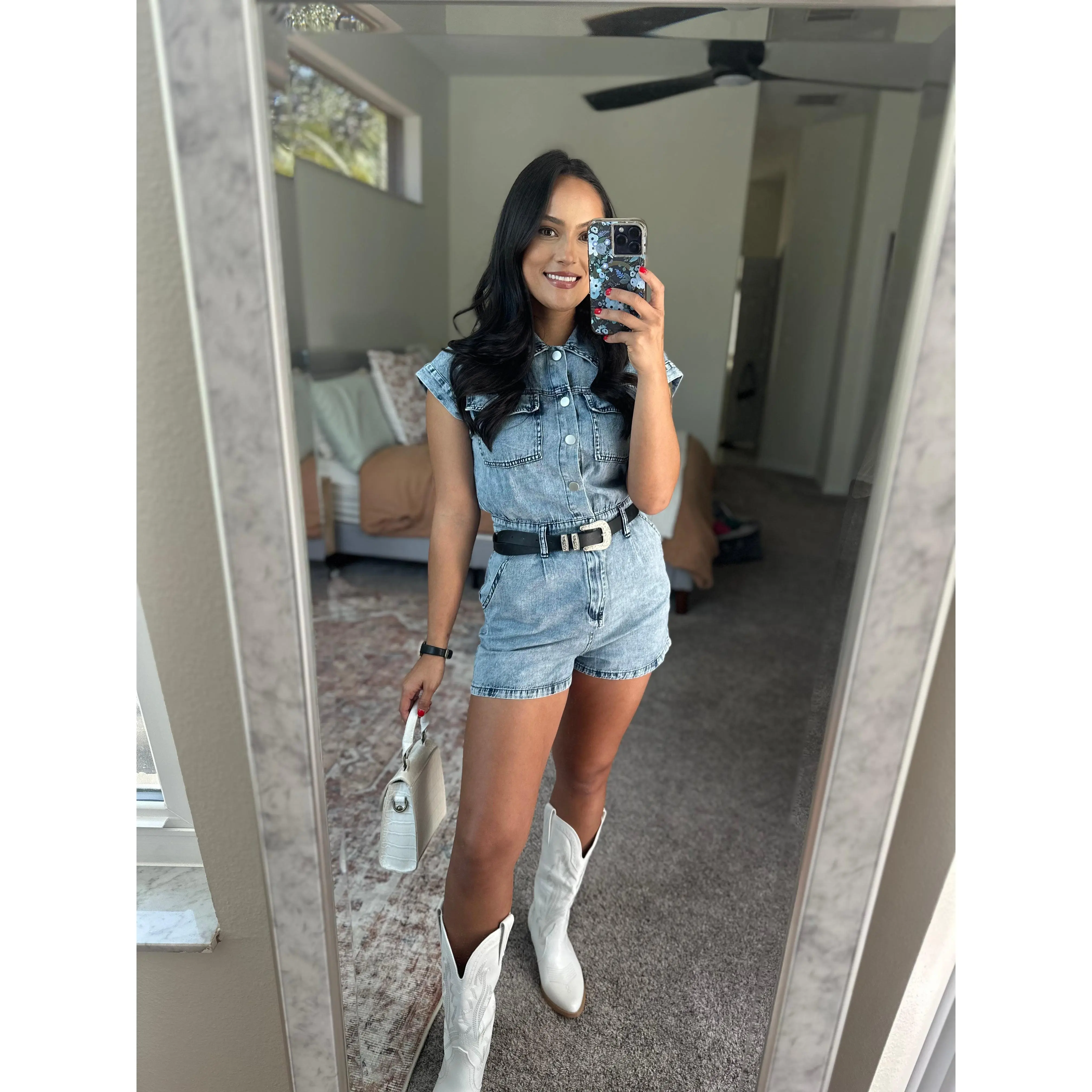 Down to Earth Denim Romper