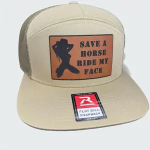 Save A Horse Snapback | Flat Bill Patch Hat | Hattitude After Dark Khaki Adjustable