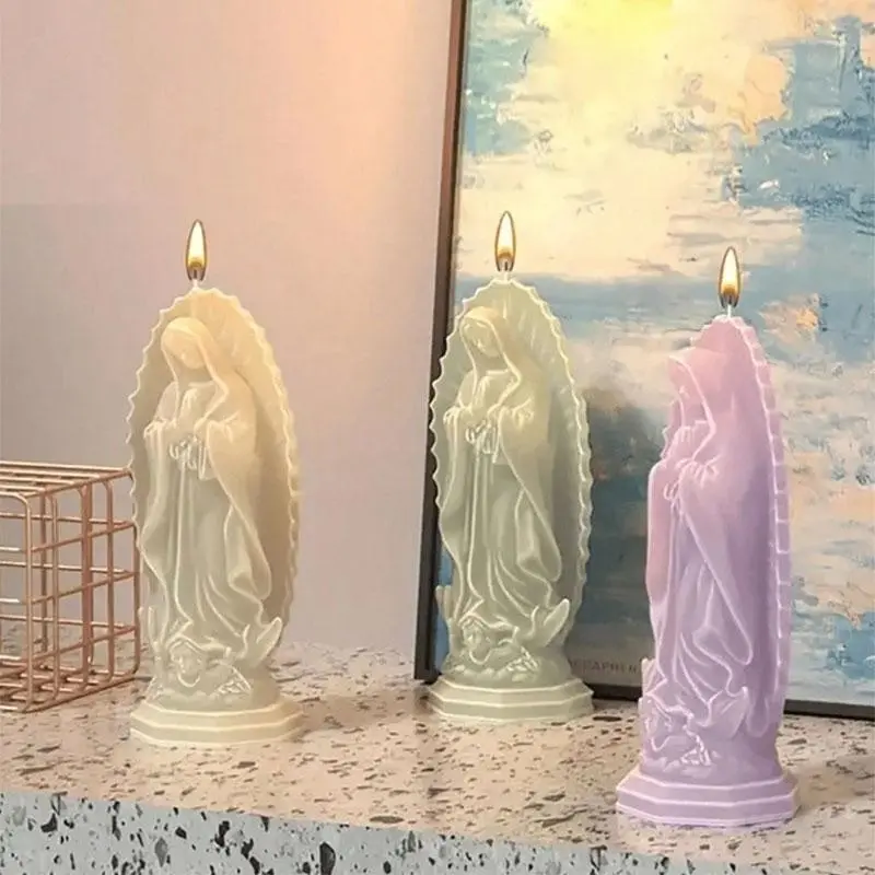 Holy Mary Scented Candle, Soy Candles, Lavender Fragrance Aroma, Soy Wax, Bow Design, Decorative Home Decor, Halloween, Easter, Thanksgiving, Room Decoration, Gift