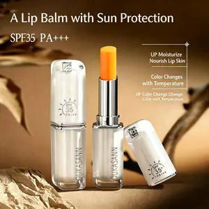 Sunscreen Lip Balm SPF 35 Color-changing lip balm Lip Visor Sunscreen Vegan Lip Balm Lip Care Silky Smooth Moisturizing Hydrate Luxury lip balm