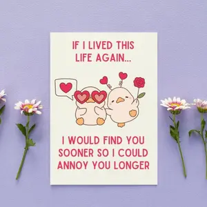 Sarcastic Valentine card for husband / Silly Animal Valentine / valentines card for him / funny anniversary card