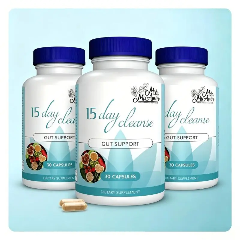 Mila McAnner 15 Day Cleanse - Gut and Colon Support | Caffeine Free | Advanced Formula with Senna, Cascara Sagrada, & Psyllium Husk | Non-GMO | 30 capsules