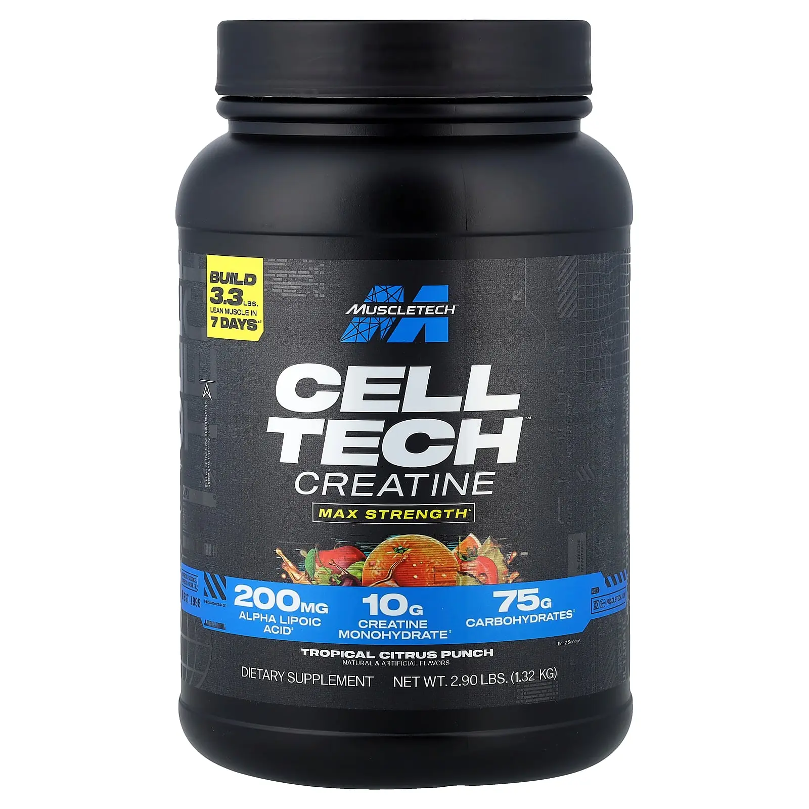 MuscleTech Cell-Tech™ Creatine, Tropical Citrus Punch, 2.9 lbs (1.32 kg)