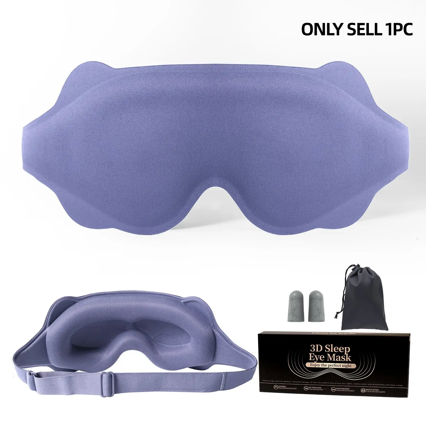 3D Contour Sleep Eye Mask, Reusable Eye Mask, Eye Masks for Sleep, Full, No Pressure, Side Sleeping Friendly Breathable Soft Eyemask, Comfortable Night Rest Essential, Eye Cover