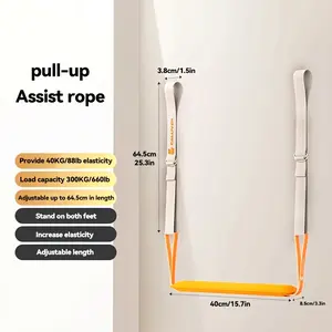 Adjustable stretch assist strap TPE material Grip bar training Resistance band Fitness strength training Elastic band Yellow