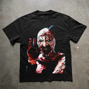 "Art the Clown T-Shirt - Terrifier Bl00dy Horror Movie Graphic Tee", Fashion Cotton, Full Colors, Full Sizes, For Men, For Women