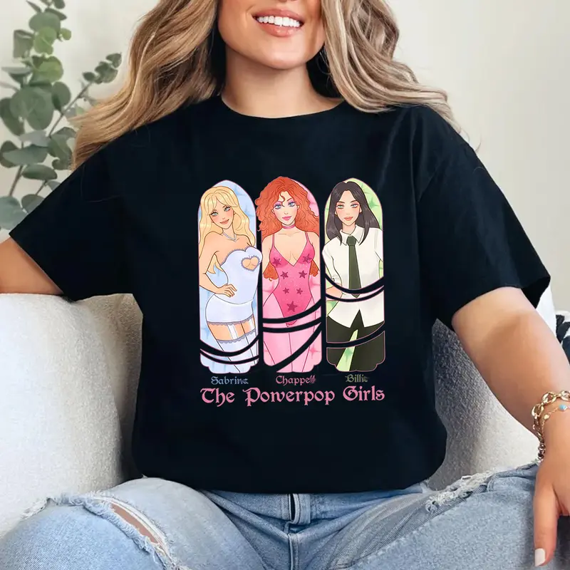 Cute The Powerpop Girls Shirt, Billie&Sabrina&Chappell Shirt, Pop Music T-Shirt, Sweatshirt, Hoodie