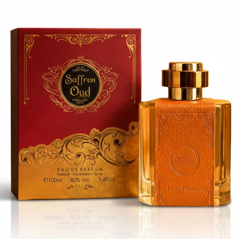 Saffron Oud Perfume 3.4 FL OZ – Rich Oriental Woody & Floral Eau de Parfum – Long-Lasting Luxury Fragrance for Daily Wear & Special Occasions