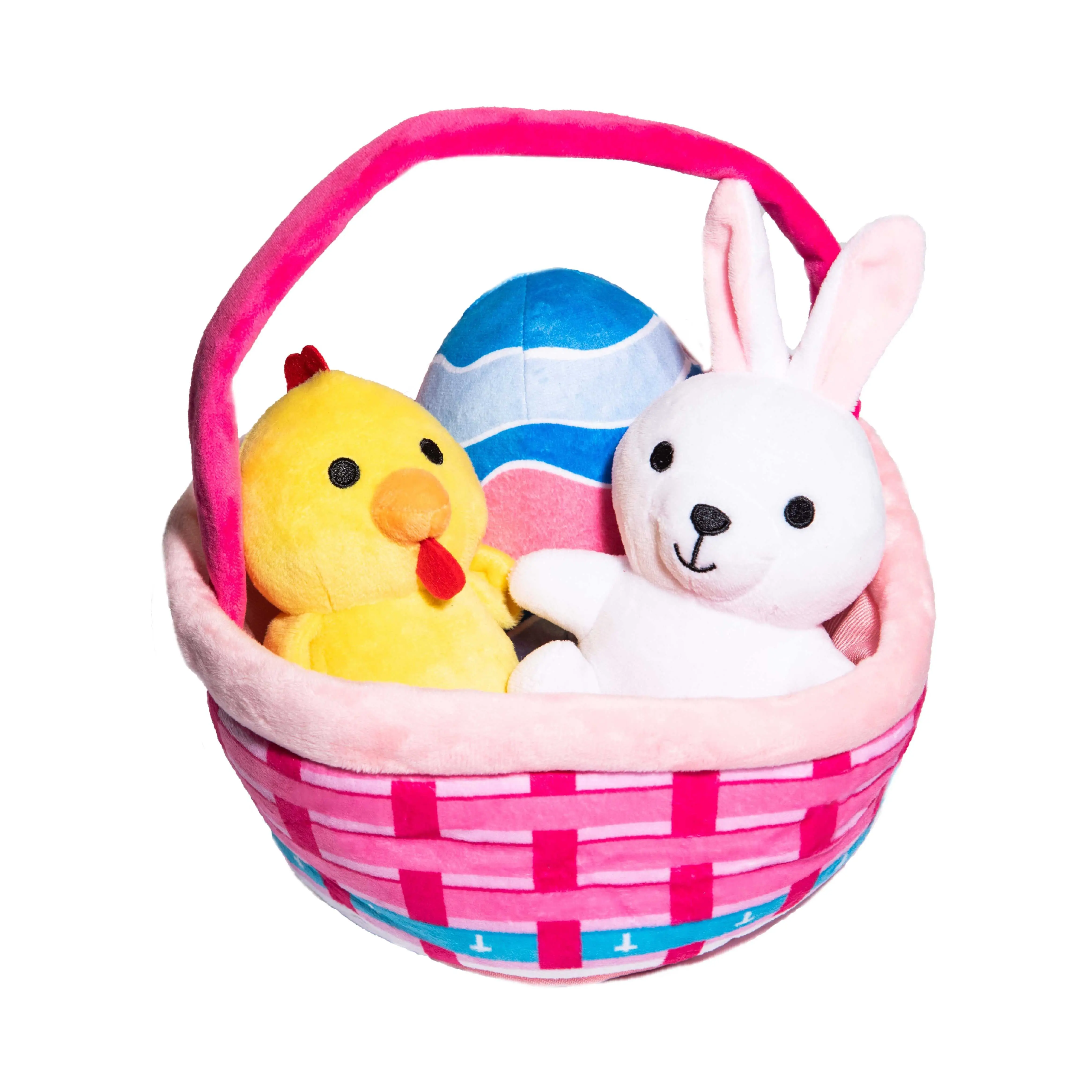 Easter Basket Dog Toy - Fun Spring Toy Set with Bunny, Chick & Egg - Glow Pups