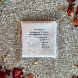 KJV Bible Verse Precut Quilt Squares – Set of 26 | Fabric Charm Pack on White Cotton