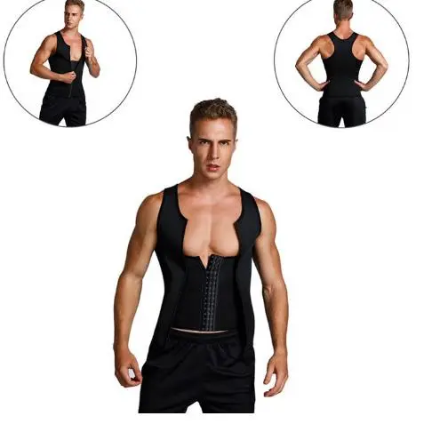 Men's breasted zipper vest in black