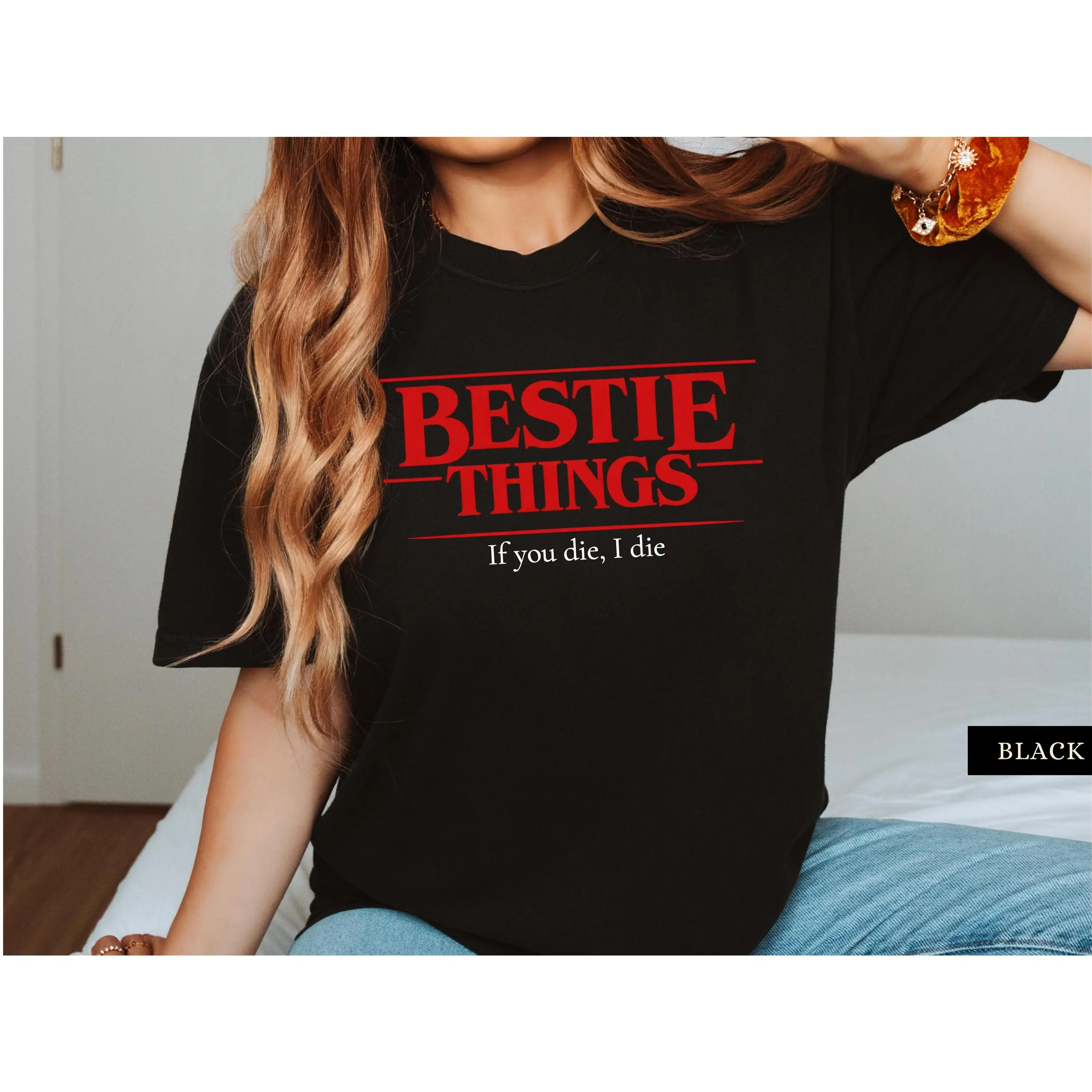 If You Die I Die Shirt: 80s Horror Friendship Quote Tee, Bestie Things Gift