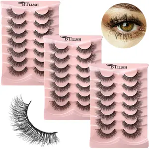 Fluffy False Eyelashes, High Quality Eyelashes, 21 Pairs Natural Looking Eyelash Extensions, Self Grafting Curl Eyelashes, Eye Makeup Enhancement False Eyelashes for Women & Girls
