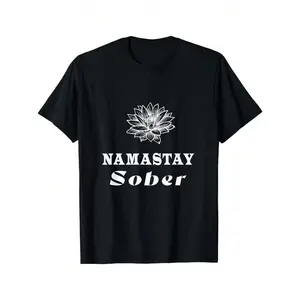 Mindfulness - Themed T - Shirt, Black Color,  Design, For Everyone, Namastay Sober T - Shirt