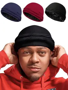 Unisex Solid Color Double-Layered Turban With Braided Design - Versatile Fashion Headwear For Casual Comfort, Soft & Breathable Daily Wear Accessory - BlueStar