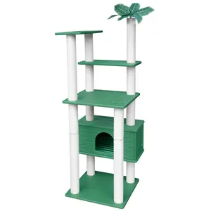 70 Inches Tall Outdoor Weatherproof Cat Tree Tower, Multi-Level, Large Cat Condo with PVC Board and Cat Scratching Posts, for Outside and Indoor