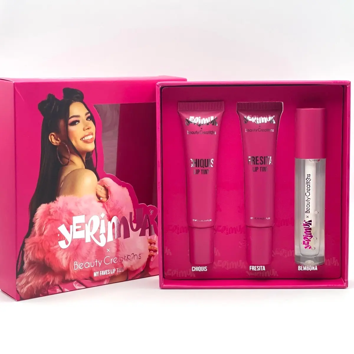 Yerimua My Faves Trio The Yerimua x Beauty Creations Collection-lip tint Clear Gloss Berry Glossy Cosmetic