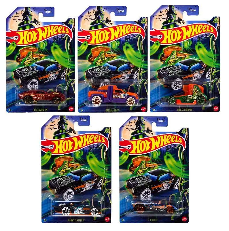 Hot Wheels Halloween Spooky Series Bundle of 5 Die Cast Cars DXT91-979A
