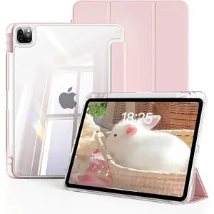 Case for iPad Pro 11 Inch 4th/3rd/2nd Generation (2022/2021/2020) with Pencil Holder, Slim Trifold  Cover with Soft TPU , Support 2nd Gen Pencil , Auto Sleep/Wake ()