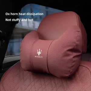 Car Headrest Neck Support Seat Lumbar Cushion Neck Pillow For Maserati Quattroporte GranTurismo MC20 Levante Ghibli Grecale President GranCabrio Coupe Spyder