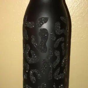 Stunning Black Cheetah Print Water Bottle,