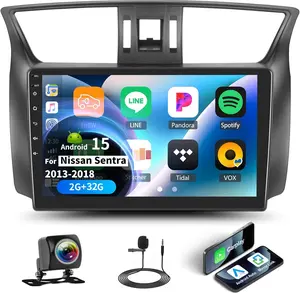 10.0"Car Stereo Auto Car Radio for Nissan Sentra 2013-2018,Carplay Android15，2+32G ROMUpgrade Wireless  1280x800 HD Touchscreen Car Stereo with Backup Camera Mirror Link GPS&5G WiFi Bluetooth FM