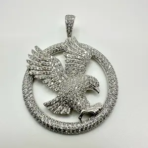 “American Eagle Pendant in Sterling Silver 925  Elegance and power in every detail. 2.11 x 1.61 in, 13.9g. Stand out in style now!”