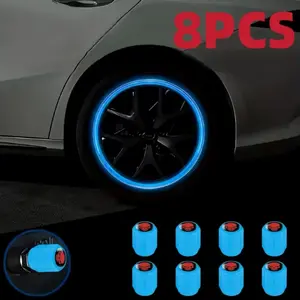 1pc Car Tire Skull Glow-In-The-Dark Valve Stem Cap, Personalized Vehicle Decoration, Night Self-Luminous Valve Core Cover, Universal Fit, Car Accessories
