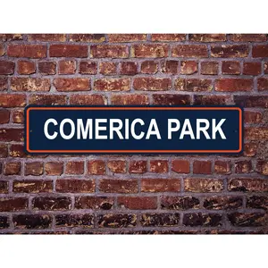 Comerica Park Street Sign Detroit Tigers Baseball Road
