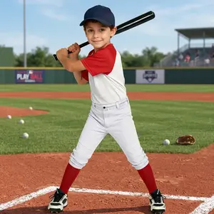 Youth Boys Baseball Pants with Belt Loop UPF50 - 2T/3T/4T/5T-16Y Toddler Kids Girls Tee Ball Softball Football Athletic Pants Comfortable Stretch Fabric Perfect for Sports Practice Games Outdoor Activities