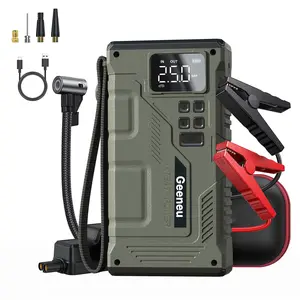 21800mAh, 8000A Portable Jump Starter with Air Compressor (12.0L Gas/10.0L Diesel), 12 V Car Battery Jump Box, 150PSI Tire Inflator, LED Light
