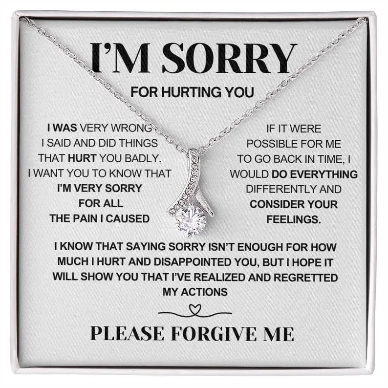 I'm Sorry For Hurting You Necklace, Personalised Apology Gift for Her, Forgiveness Jewelry, Please Forgive Me Gift Girlfriend Wife