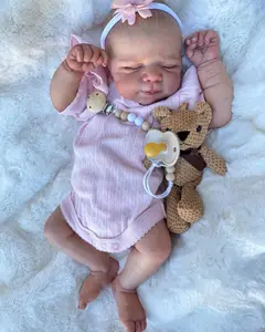 Reborn Baby Dolls 19inch Soft Body Realistic Newborn Baby Dolls Real Life Doll with Clothes and Bottles Toys Set for Kids Age 3+ doll