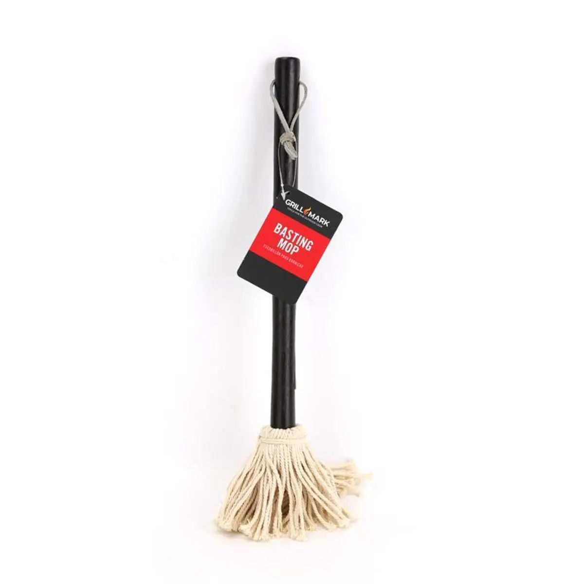 212 MAIN Black & Brown Grill Basting Mop with Wooden Handle - High Quality 0.2 lbs BBQ Utensil (16x2.3x1.3 in) with Modern Designs, Kitchenware for Barbecue & BBQ Use