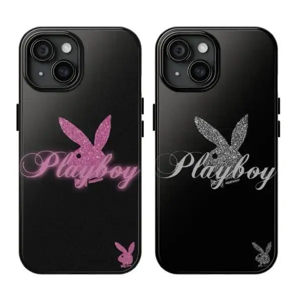 Couples' Edition "Playboy Bunny" Trendy Shockproof Film phone Cases For iPhone 17 16 15 14 13 12 Promax Pro Plus, hard shell protection ,Unique design,best Gift