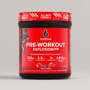Six Star Pre-Workout Powder for Men & Women, Fruit Punch (30 Servings) - Preworkout Explosion 2.0 Energy Powder Drink Mix with Beta-Alanine & Caffeine - Sports Nutrition Supplement Products