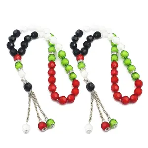 2/4pcs Catholic Prayer Beads Hand Bracelet Palestine Flag Colors