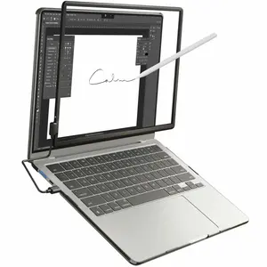 Magnetic Touchscreen Frame for MacBook Air 15-in, High-Precision Infrared Trackpad with Multi-Gesture Support, Driver-Free Plug & Play Accessory, Includes Protective Hard Case & Passive Stylus