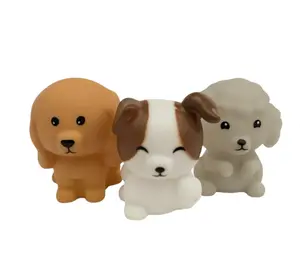 Adorable Dog Puppy Animal Themed Rubber Duck Ducks - Cocker Spaniel Poodle Jack Russell Terrier - Individual or Pack of 3 - Brown Grey White