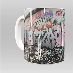 Sammy So Much Mug - Graffiti-Themed Mug with White Handle and Detailed Design