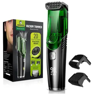 Vacuum Beard Shaver for Men,Built-in Vacuum Trimmer for Mustache, Sideburns, Facial Hair, Rechargeable, IPX6 Waterproof, 2 Comb, Comfort face 2in1 Electric Razor rechargeable men 2025 ornament