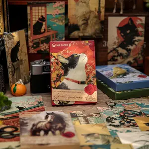 32pcs Vintage Poem Series Decorative Cards, Office & Bedroom Decoration Stickers, Thick Cardstock, High-Definition Printing, Gift Collection