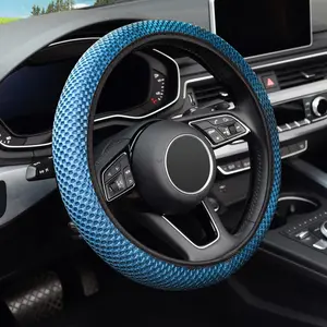 KAFEEK Multiple Colors Elastic Stretch Breathable Car Steering Wheel Cover, 15 inch Universal Fit All Season Comfort Steeringwheelcover Automotive