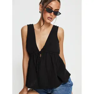 Dianna Babydoll Cami Top Black