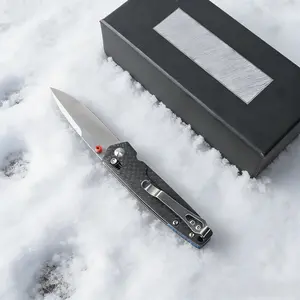 1pc 485 Folding Knife, Multi-Functional Edc Lightweight Pocket Knife, Carbon Fiber Handle, Fishing Knife, Fruit Knife, Small Tool, Men's Gift, Lightweight Tools